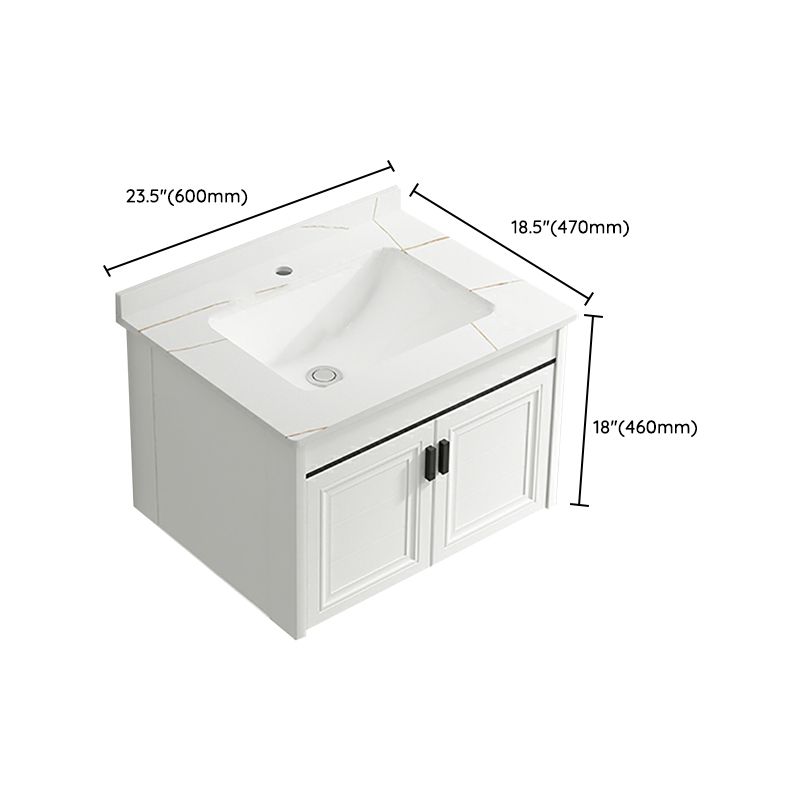 White Modern Single-Sink Wall Mount Open Console with Sink Set Clearhalo 'Bathroom Remodel & Bathroom Fixtures' 'Bathroom Vanities' 'bathroom_vanities' 'Home Improvement' 'home_improvement' 'home_improvement_bathroom_vanities' 1200x1200_c428fc86-eaac-440f-9580-800ca605f579