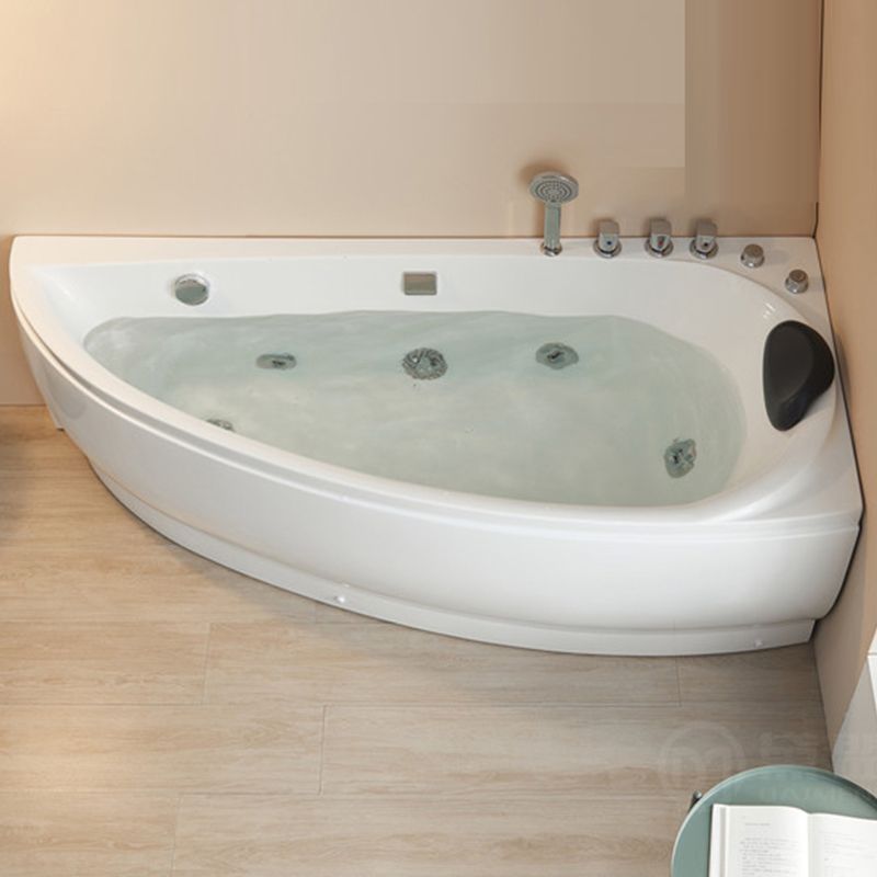 Modern Acrylic Corner Bathtub Soaking/Whirlpool Back to Wall Bathtub Clearhalo 'Bathroom Remodel & Bathroom Fixtures' 'Bathtubs' 'Home Improvement' 'home_improvement' 'home_improvement_bathtubs' 'Showers & Bathtubs' 1200x1200_c45bdf45-7c6d-4b90-a608-8ca4e0e81662