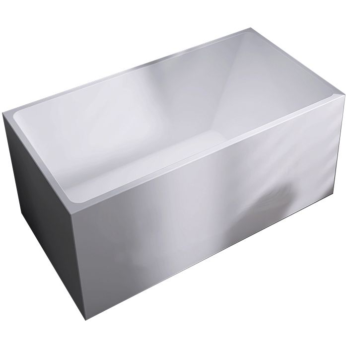 Modern Rectangle White Bathtub Acrylic Freestanding Soaking Bathtub with Drain Bath Tub Clearhalo 'Bathroom Remodel & Bathroom Fixtures' 'Bathtubs' 'Home Improvement' 'home_improvement' 'home_improvement_bathtubs' 'Showers & Bathtubs' 1200x1200_c471e73c-e08e-48a7-bf57-8dc4259ea5e3