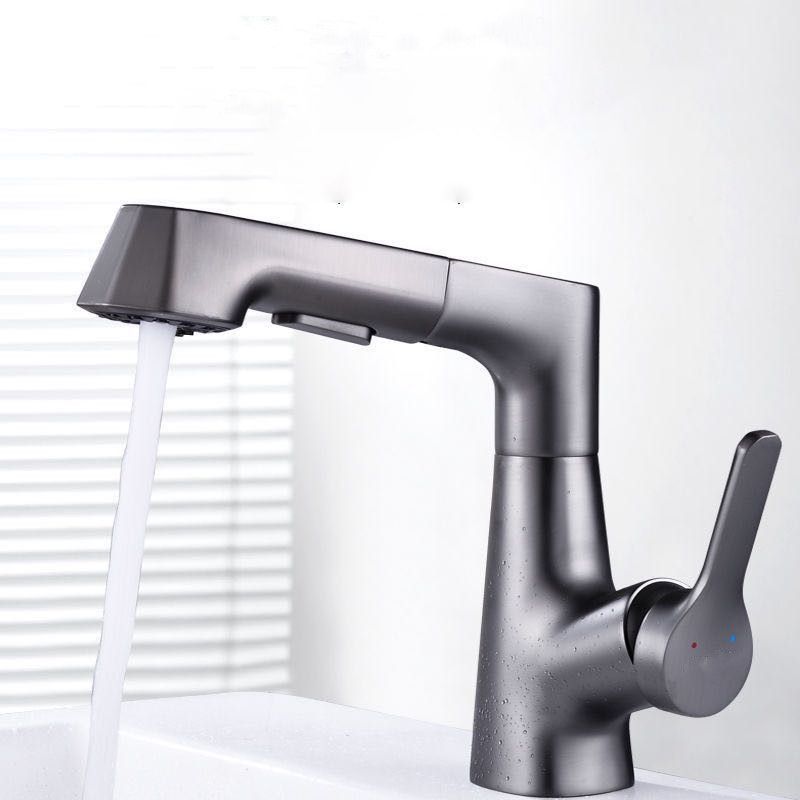 Modern Vessel Sink Faucet Copper Single Handle Retractable Low Arc Vessel Faucet Clearhalo 'Bathroom Remodel & Bathroom Fixtures' 'Bathroom Sink Faucets' 'Bathroom Sinks & Faucet Components' 'bathroom_sink_faucets' 'Home Improvement' 'home_improvement' 'home_improvement_bathroom_sink_faucets' 1200x1200_c494c2b3-caff-40a3-97e9-c8fd6bcb2d42