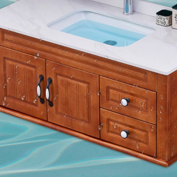 Traditional Wood Sink Vanity Freestanding Bathroom Vanity Set with Mirror Clearhalo 'Bathroom Remodel & Bathroom Fixtures' 'Bathroom Vanities' 'bathroom_vanities' 'Home Improvement' 'home_improvement' 'home_improvement_bathroom_vanities' 1200x1200_c4a1858a-f2b2-4759-9096-7e52400ff844