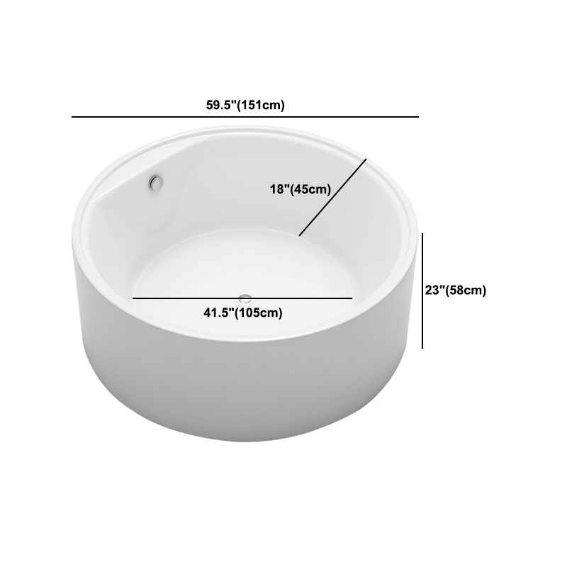 Modern Round Freestanding Bathtub Acrylic White Bath Tub for Home Clearhalo 'Bathroom Remodel & Bathroom Fixtures' 'Bathtubs' 'Home Improvement' 'home_improvement' 'home_improvement_bathtubs' 'Showers & Bathtubs' 1200x1200_c4a95936-a5bf-446b-8a79-1a36144e6784