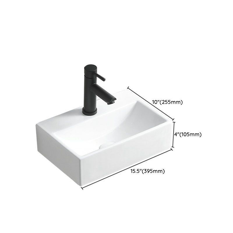 Modern Vessel Sink Rectangular Porcelain Wall Mount Bathroom Sink(Not Included Faucet) Clearhalo 'Bathroom Remodel & Bathroom Fixtures' 'Bathroom Sinks & Faucet Components' 'Bathroom Sinks' 'bathroom_sink' 'Home Improvement' 'home_improvement' 'home_improvement_bathroom_sink' 1200x1200_c4b12d5b-3570-444f-9b76-5c796962cdd9