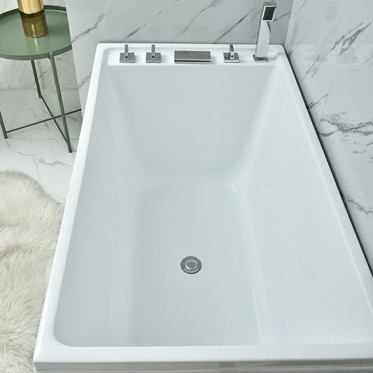 Modern Acrylic-Fiberglass Rectangular Bathtub Freestanding Soaking Bathtub Clearhalo 'Bathroom Remodel & Bathroom Fixtures' 'Bathtubs' 'Home Improvement' 'home_improvement' 'home_improvement_bathtubs' 'Showers & Bathtubs' 1200x1200_c4df3391-40fb-432e-a0e3-01b6e260cb5a