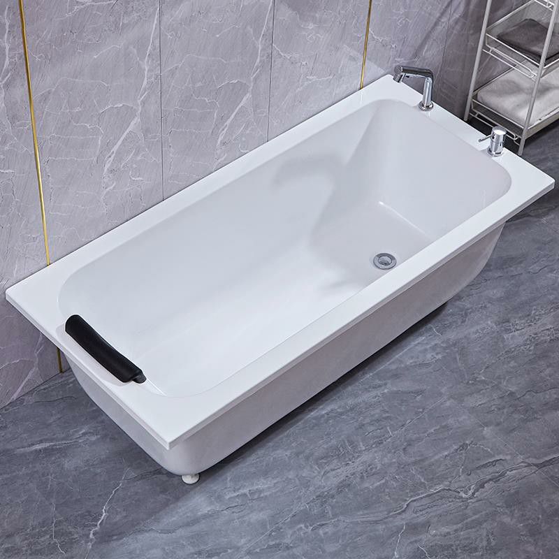 Matte Finish Acrylic Rectangular Bathtub Modern Soaking Freestanding Tub Clearhalo 'Bathroom Remodel & Bathroom Fixtures' 'Bathtubs' 'Home Improvement' 'home_improvement' 'home_improvement_bathtubs' 'Showers & Bathtubs' 1200x1200_c4e99728-c7ae-4daf-b688-b802a143fb86