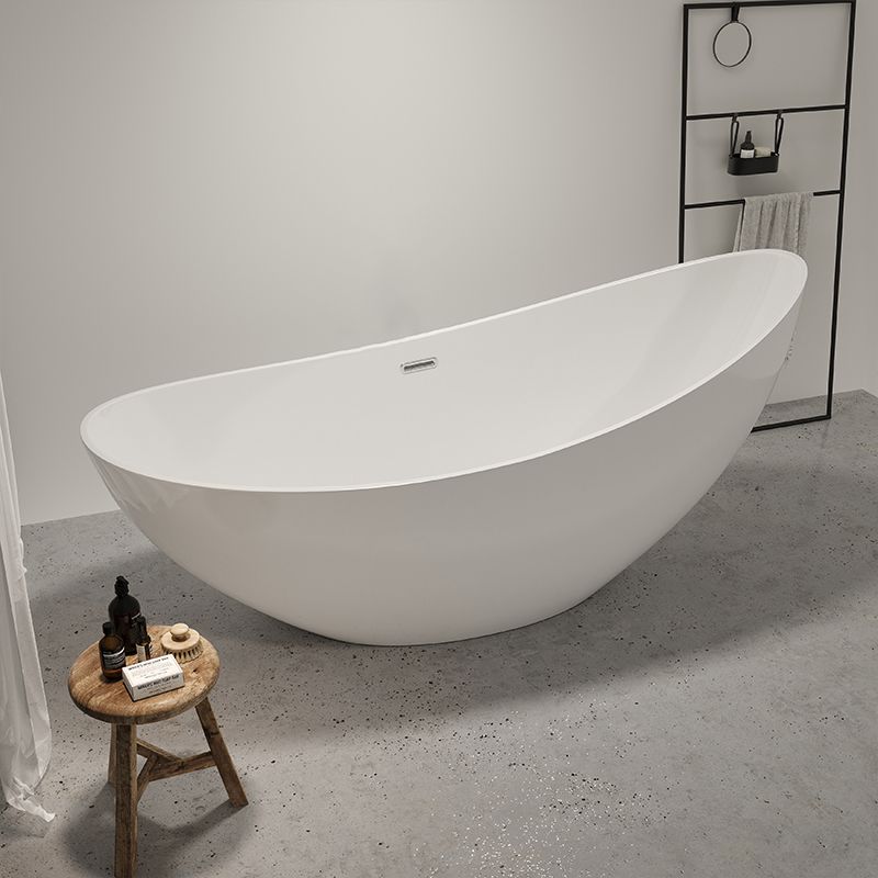 Contemporary White Acrylic Oval Bathtub Soaking Freestanding Tub Clearhalo 'Bathroom Remodel & Bathroom Fixtures' 'Bathtubs' 'Home Improvement' 'home_improvement' 'home_improvement_bathtubs' 'Showers & Bathtubs' 1200x1200_c50546ef-499f-42f6-9a8b-fd74fe2fd480