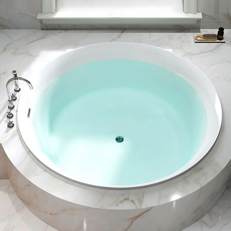 Drop-in Acrylic Round Bathtub Modern Air/ Whirlpool Bathtub in White Clearhalo 'Bathroom Remodel & Bathroom Fixtures' 'Bathtubs' 'Home Improvement' 'home_improvement' 'home_improvement_bathtubs' 'Showers & Bathtubs' 1200x1200_c518e1a0-005c-4c4c-a684-940190c26349