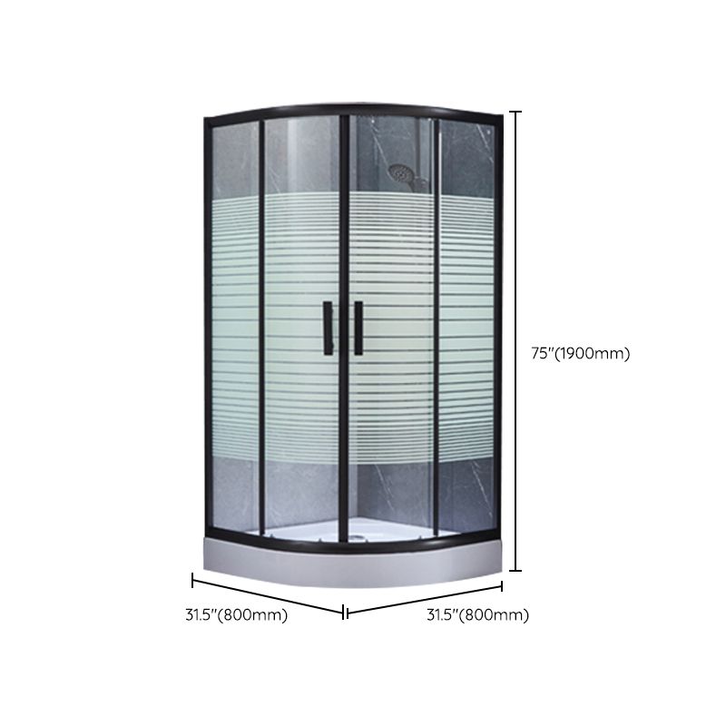 Tempered Glass Shower Stall with Fixed Panel Rounded Shower Stall Clearhalo 'Bathroom Remodel & Bathroom Fixtures' 'Home Improvement' 'home_improvement' 'home_improvement_shower_stalls_enclosures' 'Shower Stalls & Enclosures' 'shower_stalls_enclosures' 'Showers & Bathtubs' 1200x1200_c5311640-8678-4fc9-b334-13abf069b056