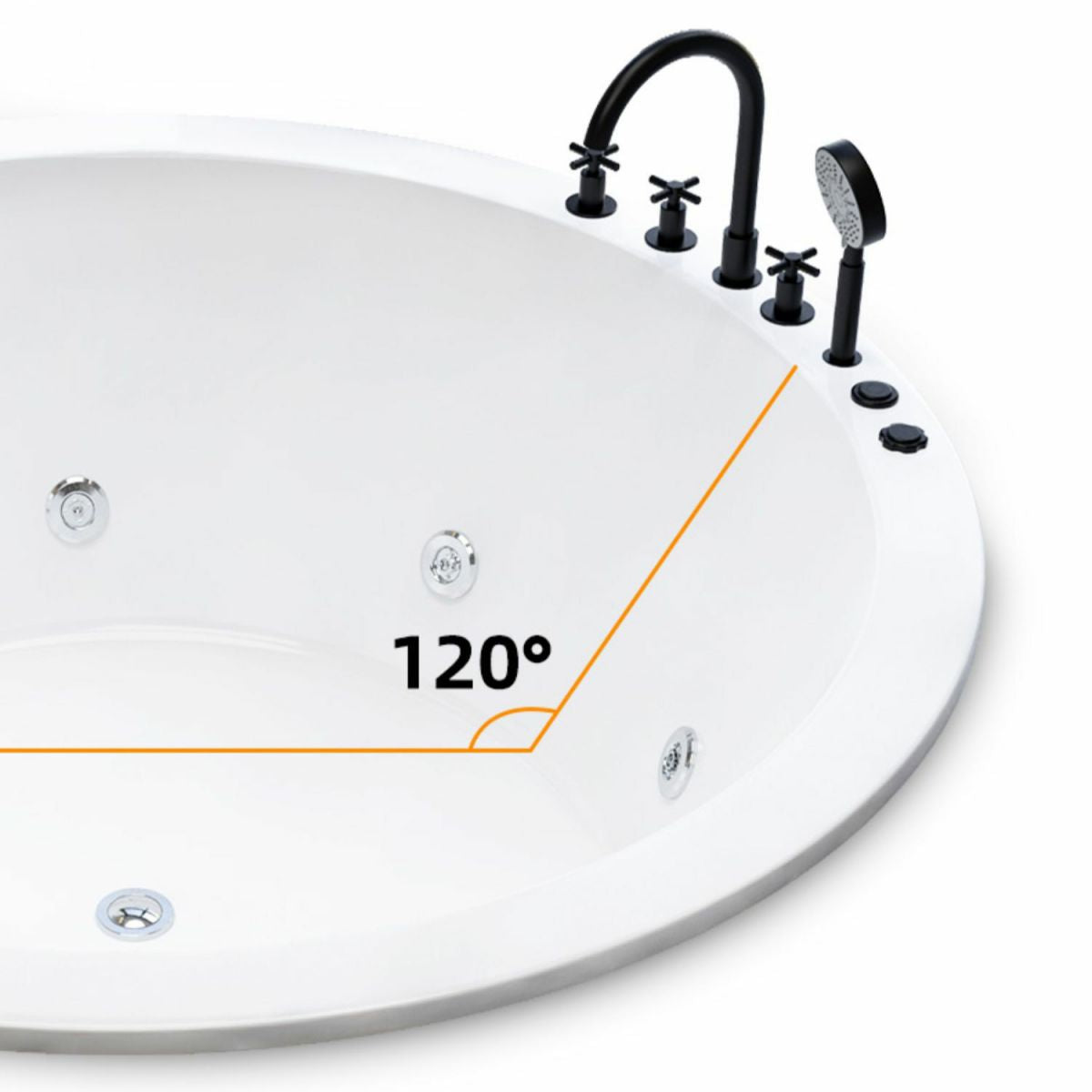 Modern Round Drop-in Bathtub Acrylic Soaking/Air Bathtub in White Clearhalo 'Bathroom Remodel & Bathroom Fixtures' 'Bathtubs' 'Home Improvement' 'home_improvement' 'home_improvement_bathtubs' 'Showers & Bathtubs' 1200x1200_c5470e39-db04-4518-afd3-64b74553ede9