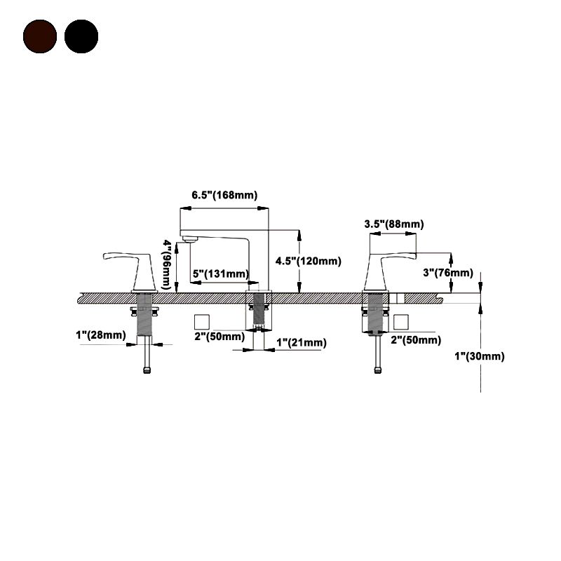 Modern 2-Handle Bathroom Sink Faucet 3 Hole Widespread Bathroom Faucet with Steel Clearhalo 'bathroom_sink_faucets' 'Conjunta de Baño y Conjunta de Grifo' 'Coronamiento de Baño y Dispositivo de Baño' 'Grifo del lavabo del baño' 'Hogar' 'home_improvement' 'home_improvement_bathroom_sink_faucets' 'Mejoras para el hogar' 1200x1200_c5766977-702a-42f7-8cea-fe417530fb63