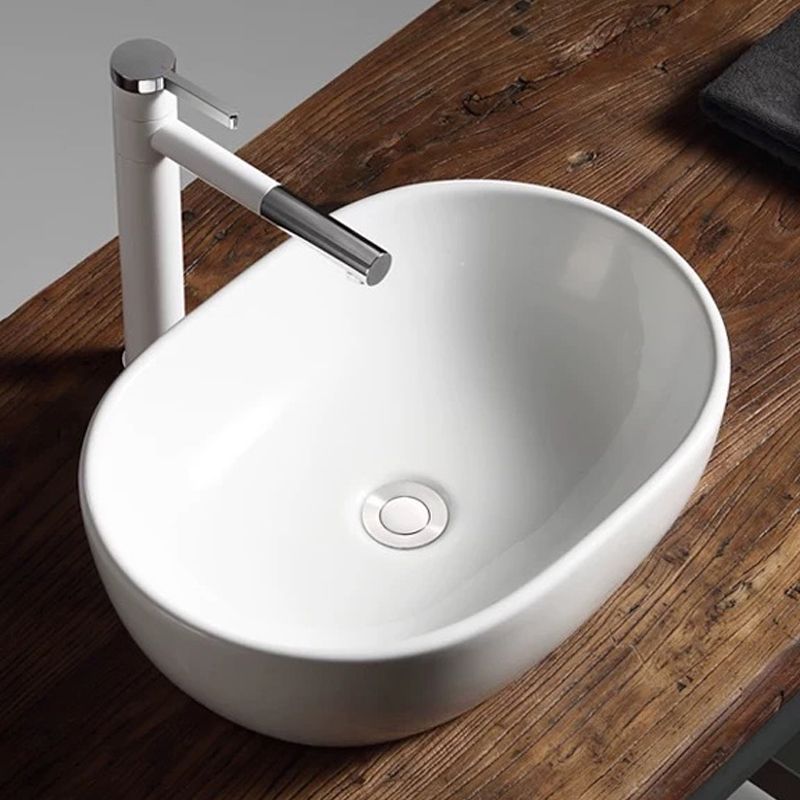 Modern Vessel Bathroom Sink Porcelain Oval with Pop-Up Drain Bathroom Sink Clearhalo 'Bathroom Remodel & Bathroom Fixtures' 'Bathroom Sinks & Faucet Components' 'Bathroom Sinks' 'bathroom_sink' 'Home Improvement' 'home_improvement' 'home_improvement_bathroom_sink' 1200x1200_c5817a84-9153-4fb2-b60a-65c5d5a432d9