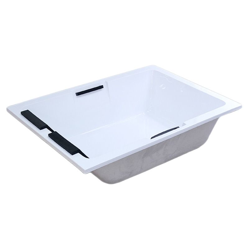 Modern Square Bath Acrylic White Soaking Right Back to Wall Bathtub Clearhalo 'Bathroom Remodel & Bathroom Fixtures' 'Bathtubs' 'Home Improvement' 'home_improvement' 'home_improvement_bathtubs' 'Showers & Bathtubs' 1200x1200_c5881eba-02af-4431-aeaf-02e00cbd4d80