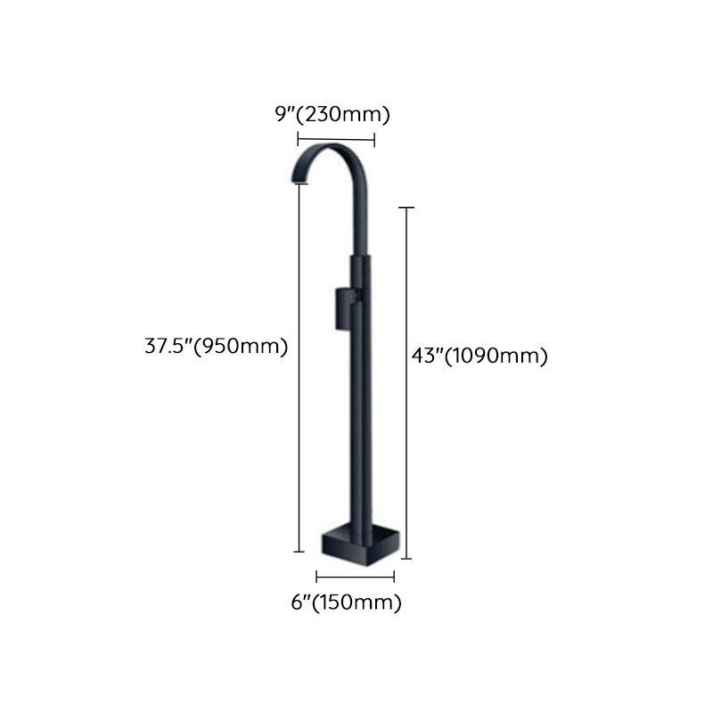 Modern Floor Mounted Metal Freestanding Tub Filler Single Handle Freestanding Faucet Clearhalo 'Bathroom Remodel & Bathroom Fixtures' 'Bathtub Faucets' 'bathtub_faucets' 'Home Improvement' 'home_improvement' 'home_improvement_bathtub_faucets' 1200x1200_c5b86b77-5a18-42cf-9022-898a18da7146