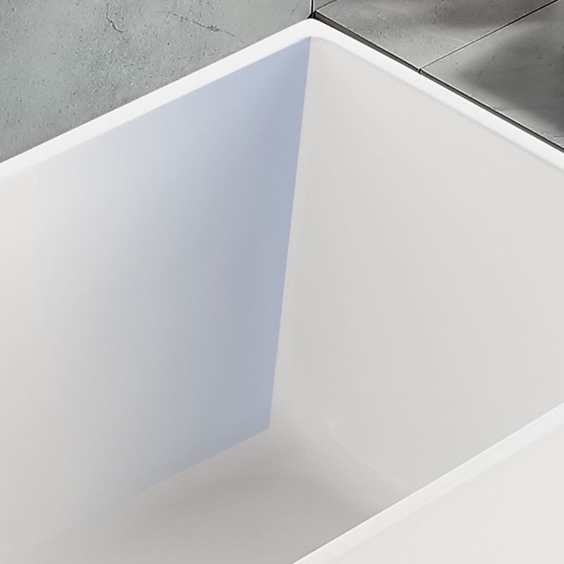 Rectangle Modern White Acrylic Bathtub Back to Wall with Drain Bath Tub Clearhalo 'Bathroom Remodel & Bathroom Fixtures' 'Bathtubs' 'Home Improvement' 'home_improvement' 'home_improvement_bathtubs' 'Showers & Bathtubs' 1200x1200_c5c7b557-263c-4d59-9e37-8441939bb1af