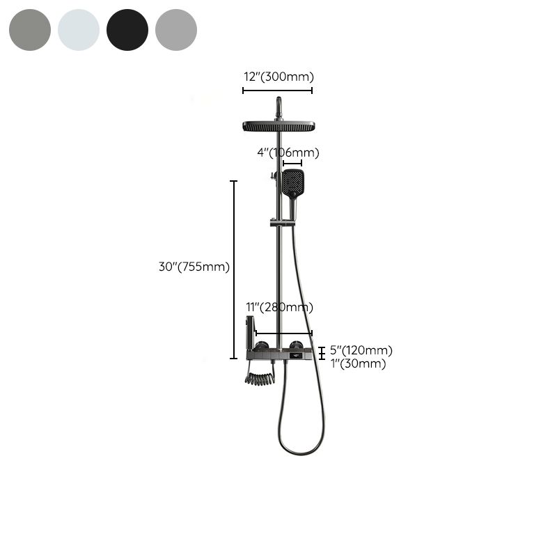 Contemporary Shower System Slide Bar Dual Shower Head Wall Mounted Shower Set Clearhalo 'Bathroom Remodel & Bathroom Fixtures' 'Home Improvement' 'home_improvement' 'home_improvement_shower_faucets' 'Shower Faucets & Systems' 'shower_faucets' 'Showers & Bathtubs Plumbing' 'Showers & Bathtubs' 1200x1200_c5cb05fc-c9ec-478a-a9dc-0026195f53d5