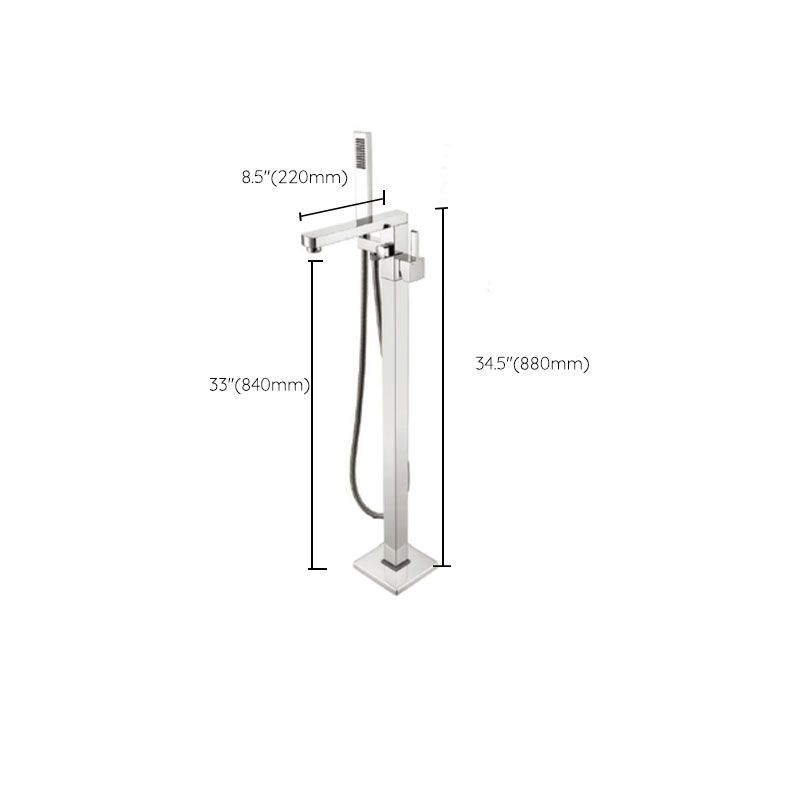 Modern Freestanding Bathtub Faucet Copper Floor Mounted Lever Handle Tub Faucet Trim Clearhalo 'Bathroom Remodel & Bathroom Fixtures' 'Bathtub Faucets' 'bathtub_faucets' 'Home Improvement' 'home_improvement' 'home_improvement_bathtub_faucets' 1200x1200_c5d51ee9-6f82-4671-8409-83117c95d86d