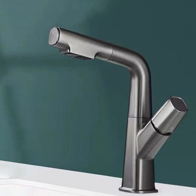 Pull-out 1 Hole Bathroom Faucet with Water Hose Vessel Faucet Clearhalo 'bathroom_sink_faucets' 'Conjunta de Baño y Conjunta de Grifo' 'Coronamiento de Baño y Dispositivo de Baño' 'Grifo del lavabo del baño' 'Hogar' 'home_improvement' 'home_improvement_bathroom_sink_faucets' 'Mejoras para el hogar' 1200x1200_c5d6edef-0f47-4502-9a3d-f25bf5880157