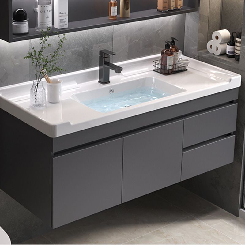 Grey Modern Solid Wood Single-Sink Open Console with Sink Set Clearhalo 'Bathroom Remodel & Bathroom Fixtures' 'Bathroom Vanities' 'bathroom_vanities' 'Home Improvement' 'home_improvement' 'home_improvement_bathroom_vanities' 1200x1200_c60dc050-f853-422a-87ff-1d545651d718