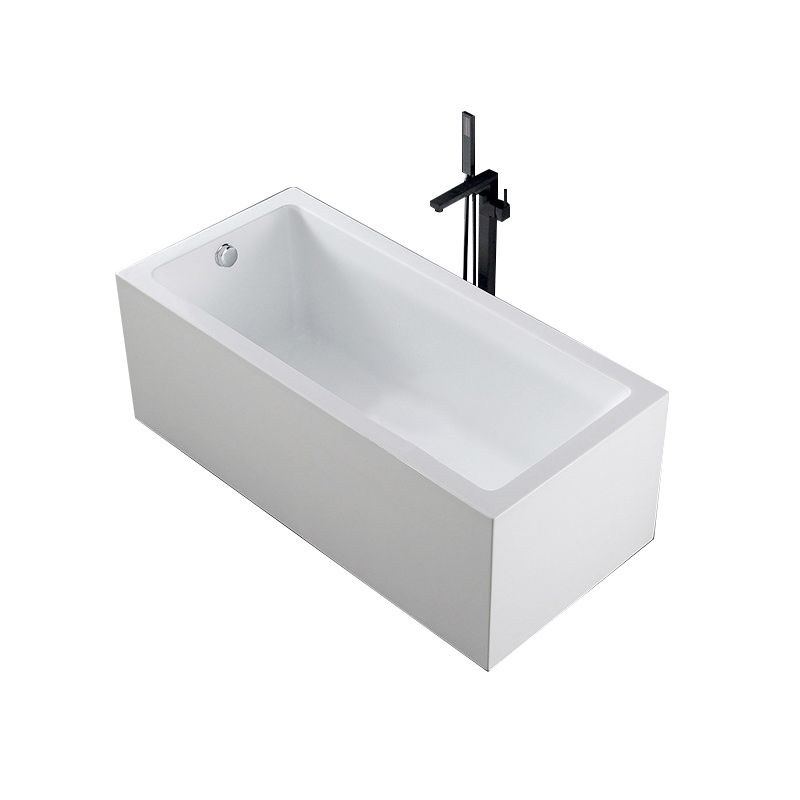 White Acrylic Rectangular Bathtub Soaking Freestanding with Left Drain Clearhalo 'Bathroom Remodel & Bathroom Fixtures' 'Bathtubs' 'Home Improvement' 'home_improvement' 'home_improvement_bathtubs' 'Showers & Bathtubs' 1200x1200_c64b96ab-f19f-4d58-b6b1-5bd910421307