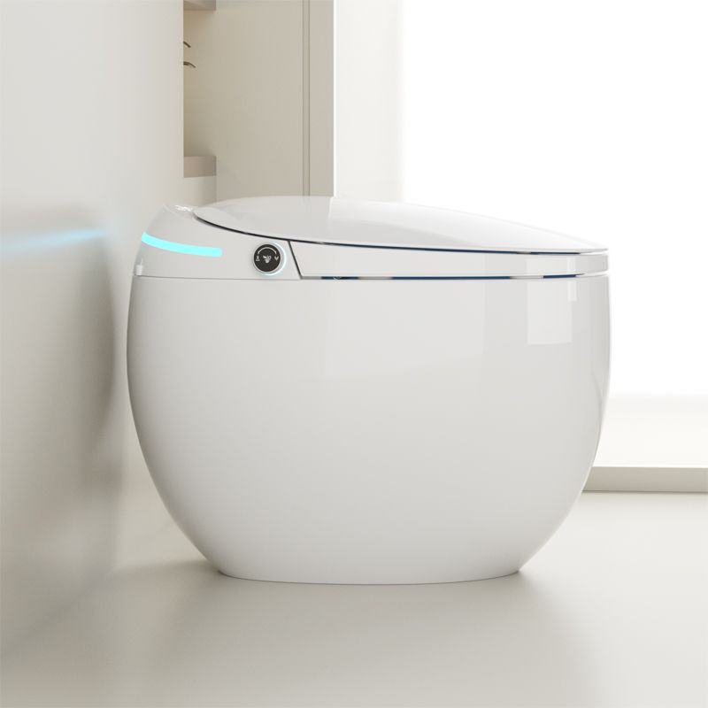 Contemporary Smart Bidet White Ceramic Round Dryer Floor Mount Bidet Clearhalo 'Bathroom Remodel & Bathroom Fixtures' 'Bidets' 'Home Improvement' 'home_improvement' 'home_improvement_bidets' 'Toilets & Bidets' 1200x1200_c64fea5b-f58c-405b-855d-164ad93e2acc