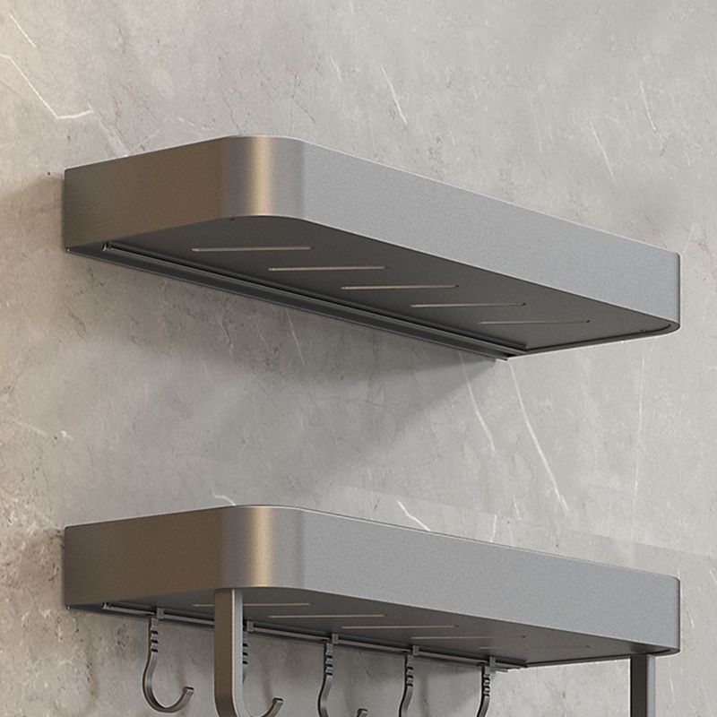 2 Piece Matte Black Modern Bathroom Hardware Set, Bath Shelf, Towel Bar Clearhalo 'Bathroom Hardware Sets' 'Bathroom Hardware' 'Bathroom Remodel & Bathroom Fixtures' 'bathroom_hardware_sets' 'Home Improvement' 'home_improvement' 'home_improvement_bathroom_hardware_sets' 1200x1200_c6561c0c-8794-4b36-a0bc-1f2a40db8b6a