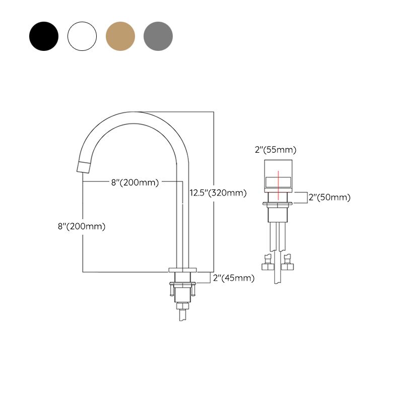 Modern Widespread Sink Faucet Knob Handle Gooseneck Arc Solid Brass Faucet Clearhalo 'bathroom_sink_faucets' 'Conjuntos de Torneiras de Lavatório e Banheiro' 'home_improvement' 'home_improvement_bathroom_sink_faucets' 'Mobiliário Doméstico' 'Página inicial' 'Renovação e equipamento de casa de banho' 'Torneira para lavatório de banheiro' 1200x1200_c66bd30e-b982-4889-a1f0-4da05a878419