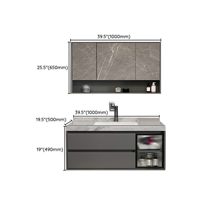 Grey Modern Wood Wall Mount Single-Sink Bathroom Vanity Set Clearhalo 'Bathroom Remodel & Bathroom Fixtures' 'Bathroom Vanities' 'bathroom_vanities' 'Home Improvement' 'home_improvement' 'home_improvement_bathroom_vanities' 1200x1200_c678cf2d-922b-4d7b-845e-a5a3315f326f