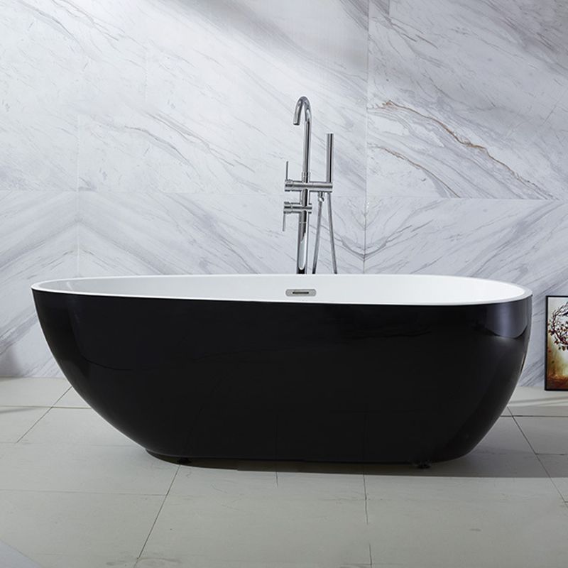 Modern Soaking Bathtub Oval with Drain Acrylic Freestanding Bath Tub Clearhalo 'Bathroom Remodel & Bathroom Fixtures' 'Bathtubs' 'Home Improvement' 'home_improvement' 'home_improvement_bathtubs' 'Showers & Bathtubs' 1200x1200_c6b0f943-3375-4024-8cd7-f50ab7825d17