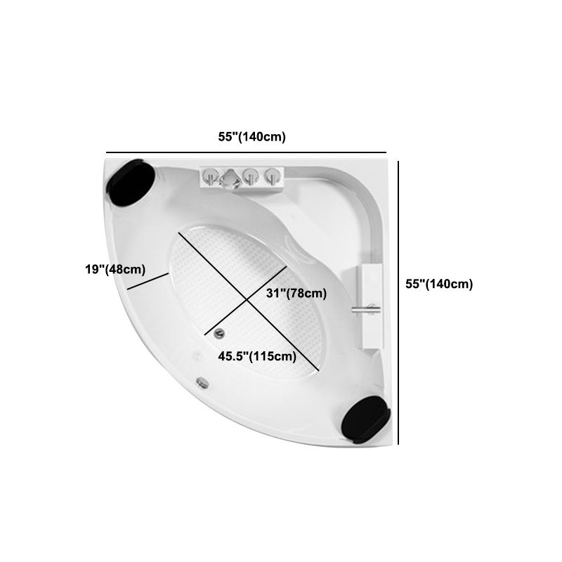 Acrylic Modern Back to Wall Bath Tub Bathroom Corner Bathtub in White Clearhalo 'Bathroom Remodel & Bathroom Fixtures' 'Bathtubs' 'Home Improvement' 'home_improvement' 'home_improvement_bathtubs' 'Showers & Bathtubs' 1200x1200_c6c79c81-c424-473e-881b-84b1b53a5f94