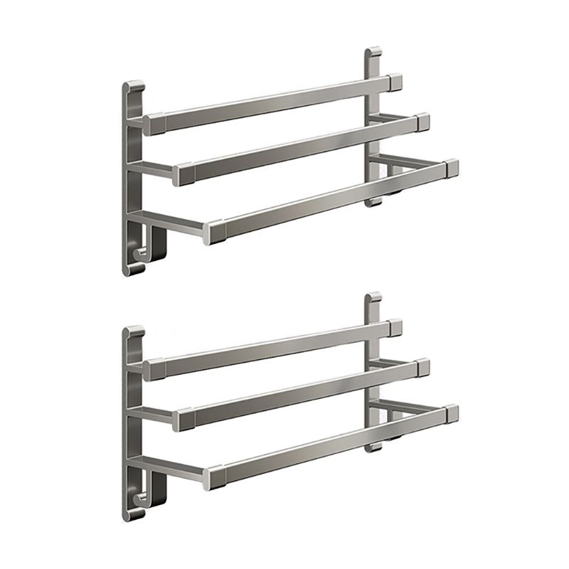 Gray Bathroom Accessory Set Contemporary Style Aluminum Towel Bar Clearhalo 'Bathroom Hardware Sets' 'Bathroom Hardware' 'Bathroom Remodel & Bathroom Fixtures' 'bathroom_hardware_sets' 'Home Improvement' 'home_improvement' 'home_improvement_bathroom_hardware_sets' 1200x1200_c6dce7cd-8f1c-480c-80b3-b1699a7d2656