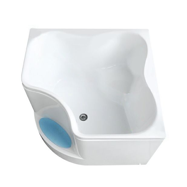 Modern Corner Soaking Bathtub White Acrylic Bathtub with Center-Front Drain Clearhalo 'Bathroom Remodel & Bathroom Fixtures' 'Bathtubs' 'Home Improvement' 'home_improvement' 'home_improvement_bathtubs' 'Showers & Bathtubs' 1200x1200_c6f29897-c30d-482a-9cee-9302b4c78194