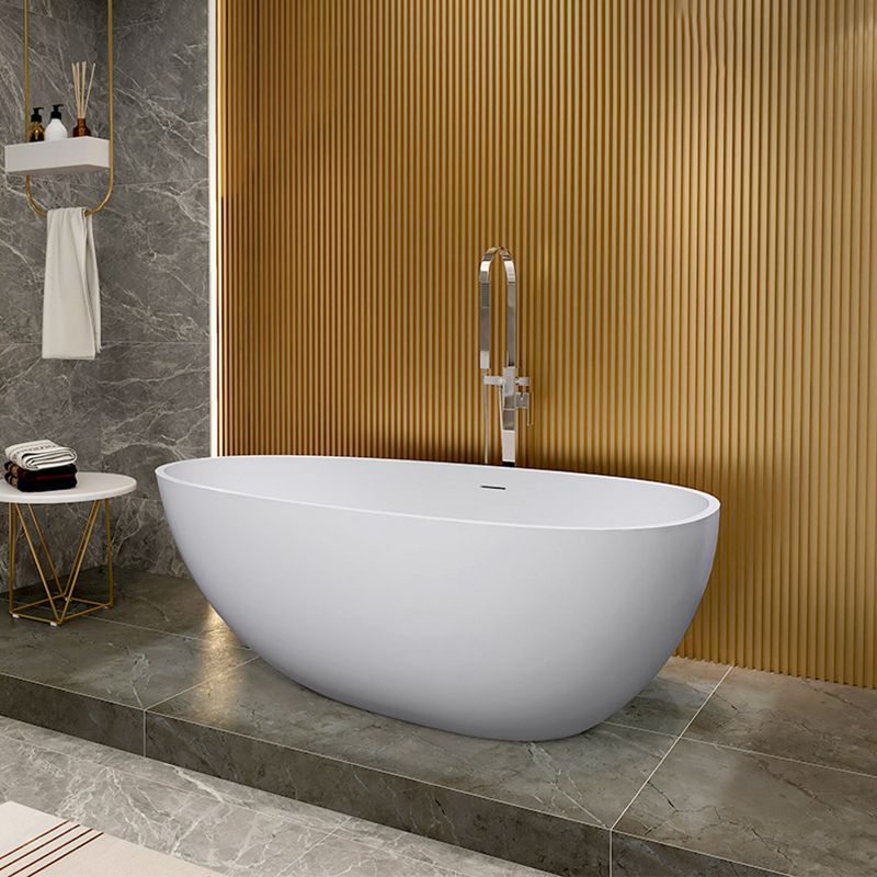 Modern Oval Tub with Drain and Overflow Trim White Soaking Bathtub for Home Clearhalo 'Bathroom Remodel & Bathroom Fixtures' 'Bathtubs' 'Home Improvement' 'home_improvement' 'home_improvement_bathtubs' 'Showers & Bathtubs' 1200x1200_c6f452f0-de7c-4f72-b177-f65fefee5cc0