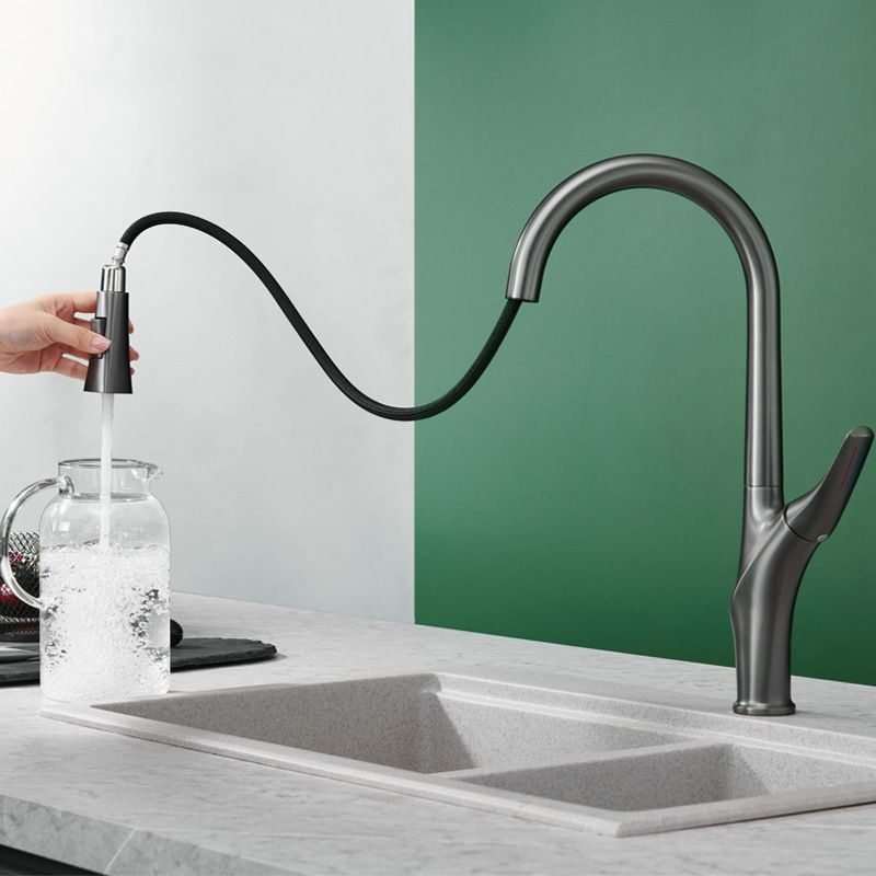 Modern Kitchen Sink Faucet Brass Pulldown Sprayer Single Handle High Arch Pot Filler Clearhalo 'Home Improvement' 'home_improvement' 'home_improvement_kitchen_faucets' 'Kitchen Faucets' 'Kitchen Remodel & Kitchen Fixtures' 'Kitchen Sinks & Faucet Components' 'kitchen_faucets' 1200x1200_c6fa6c1c-81e0-47dd-98ca-064eefabaafa