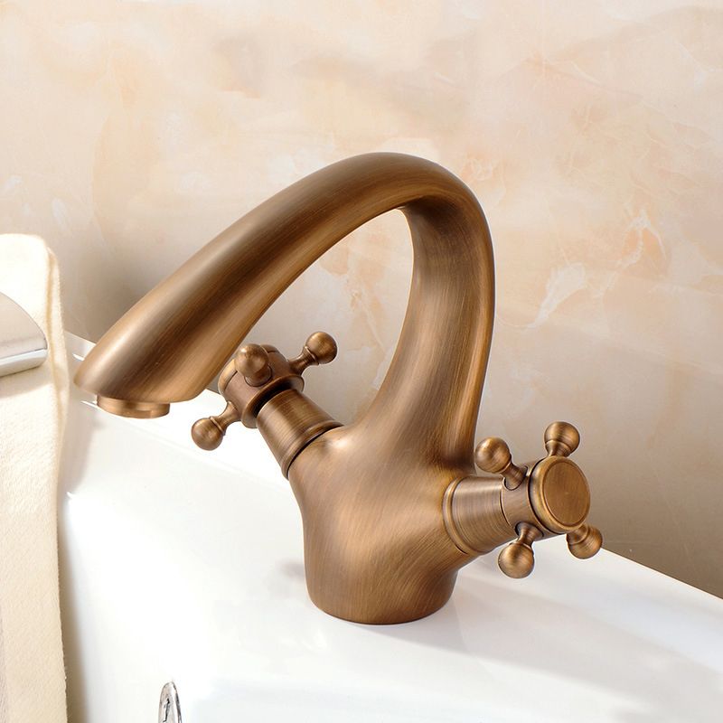 Glam Centerset Faucet 1 Hole Sink Faucet with 2 Cross Handles Clearhalo 'bathroom_sink_faucets' 'Conjunta de Baño y Conjunta de Grifo' 'Coronamiento de Baño y Dispositivo de Baño' 'Grifo del lavabo del baño' 'Hogar' 'home_improvement' 'home_improvement_bathroom_sink_faucets' 'Mejoras para el hogar' 1200x1200_c6ff73b9-c61d-4250-b666-8e1f134264cb