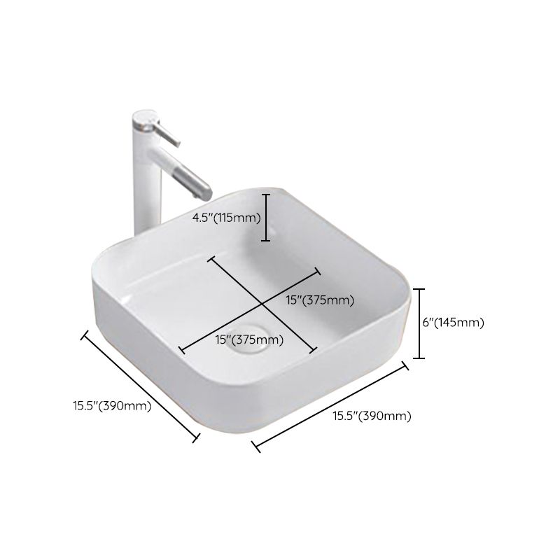 Modern Wash Stand Porcelain Rectangular with Drain Assembly and Pop-Up Drain Vessel Sink Clearhalo 'Bathroom Remodel & Bathroom Fixtures' 'Bathroom Sinks & Faucet Components' 'Bathroom Sinks' 'bathroom_sink' 'Home Improvement' 'home_improvement' 'home_improvement_bathroom_sink' 1200x1200_c7023979-c0ac-4286-bb01-e2517b0fcb34