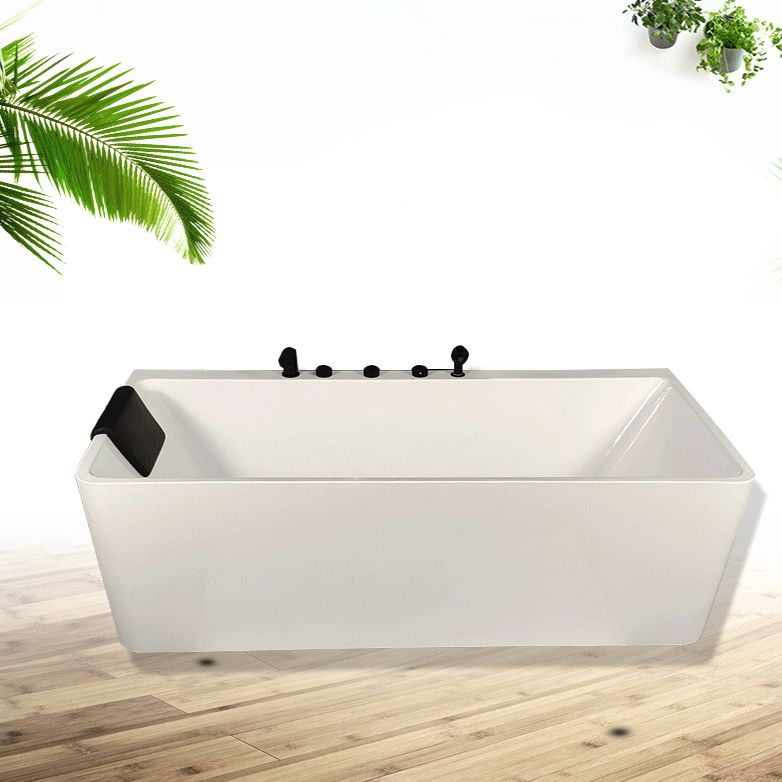 Back to Wall Soaking Bathtub Antique Finish Rectangular Modern Tub (Board not Included) Clearhalo 'Bathroom Remodel & Bathroom Fixtures' 'Bathtubs' 'Home Improvement' 'home_improvement' 'home_improvement_bathtubs' 'Showers & Bathtubs' 1200x1200_c720bbcc-6915-48d6-8f2a-9ffcda22d713