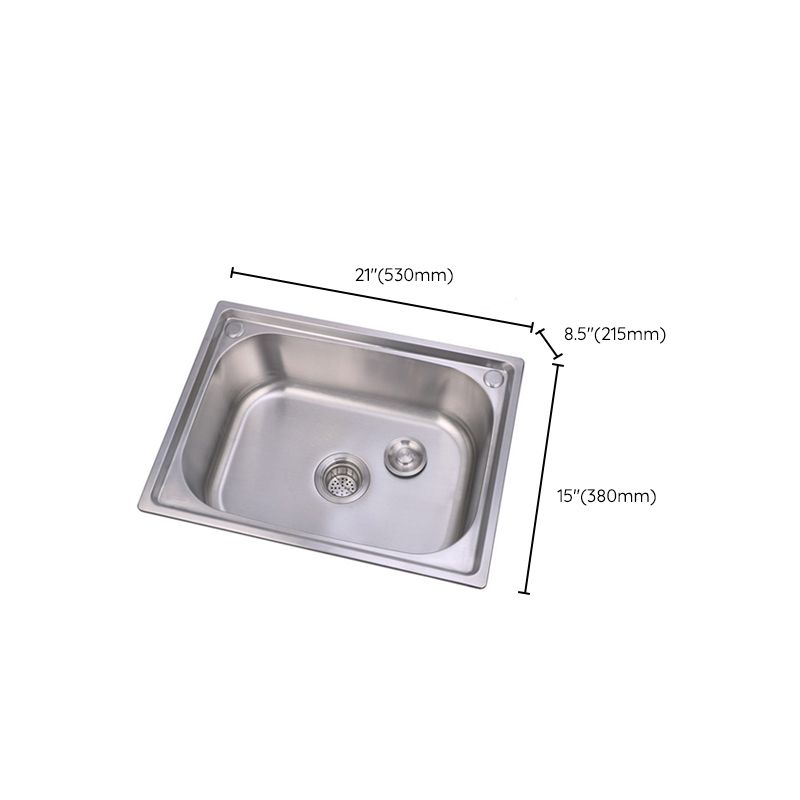 Scratchproof Kitchen Sink Stainless Steel 1 Holes Drop-In Kitchen Sink Only Clearhalo 'Home Improvement' 'home_improvement' 'home_improvement_kitchen_sinks' 'Kitchen Remodel & Kitchen Fixtures' 'Kitchen Sinks & Faucet Components' 'Kitchen Sinks' 'kitchen_sinks' 1200x1200_c7244569-e3ab-46df-beed-cf9cb5c9de94