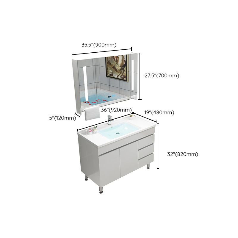 Modern Bathroom Vanity Sink Drawers Rectangular Faucet Mirror Bathroom Vanity Set Clearhalo 'Bathroom Remodel & Bathroom Fixtures' 'Bathroom Vanities' 'bathroom_vanities' 'Home Improvement' 'home_improvement' 'home_improvement_bathroom_vanities' 1200x1200_c75b653a-9435-44a9-91e0-3a6a490f1077