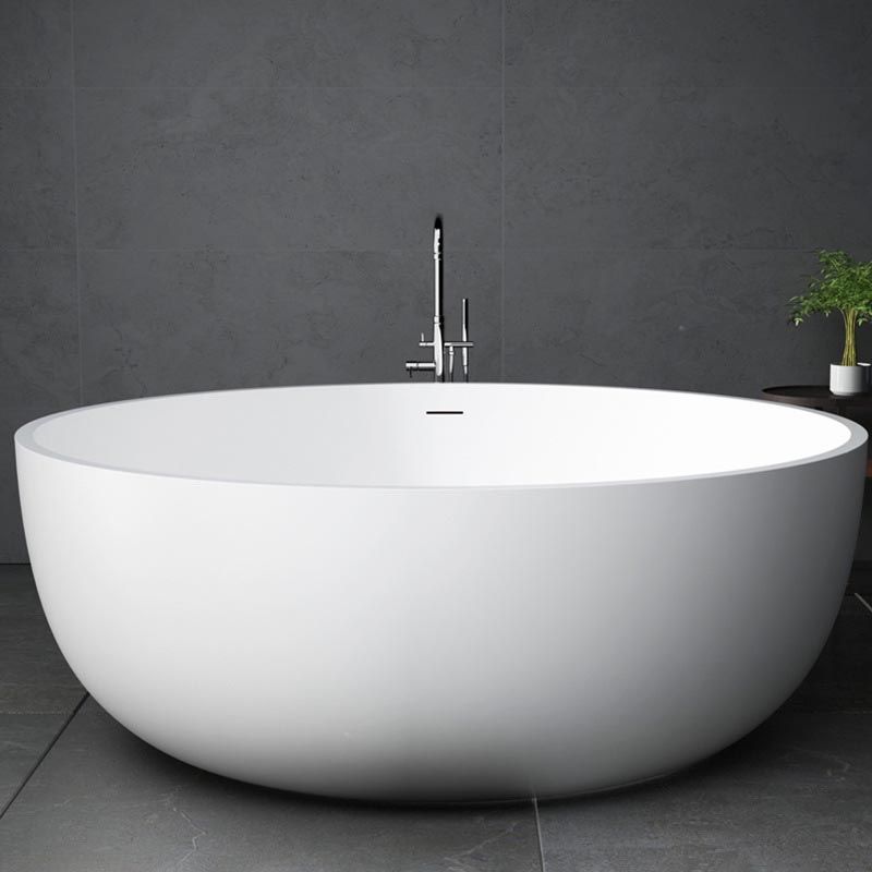 Modern Artificial White Stone Tub Round Freestanding Bathtub Clearhalo 'Bathroom Remodel & Bathroom Fixtures' 'Bathtubs' 'Home Improvement' 'home_improvement' 'home_improvement_bathtubs' 'Showers & Bathtubs' 1200x1200_c77c3f19-9797-472f-a1bd-415efb9501e8