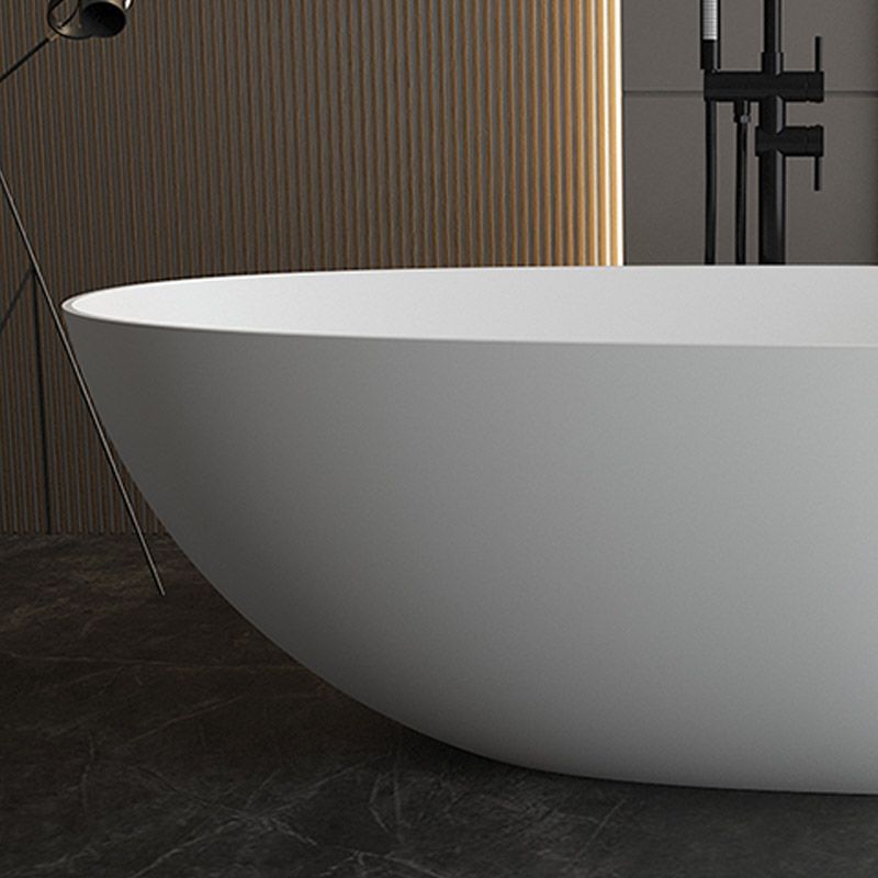 Modern Ellipse Bathtub Stone Freestand Soaking Bathtub with Drain Bath Tub Clearhalo 'Bathroom Remodel & Bathroom Fixtures' 'Bathtubs' 'Home Improvement' 'home_improvement' 'home_improvement_bathtubs' 'Showers & Bathtubs' 1200x1200_c78cebfc-7c87-4511-bccf-6ee462c2bc6d