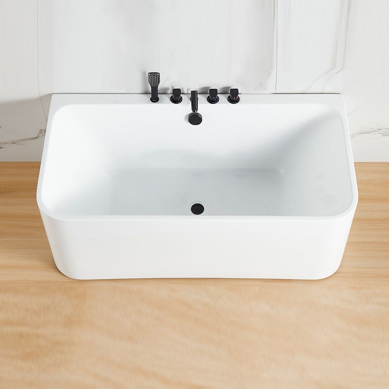 Rectangle Air / Whirlpool Bathtub Modern Back to Wall Acrylic Bathtub Clearhalo 'Bathroom Remodel & Bathroom Fixtures' 'Bathtubs' 'Home Improvement' 'home_improvement' 'home_improvement_bathtubs' 'Showers & Bathtubs' 1200x1200_c79f87cb-3240-4963-baf0-25e07b42d7eb