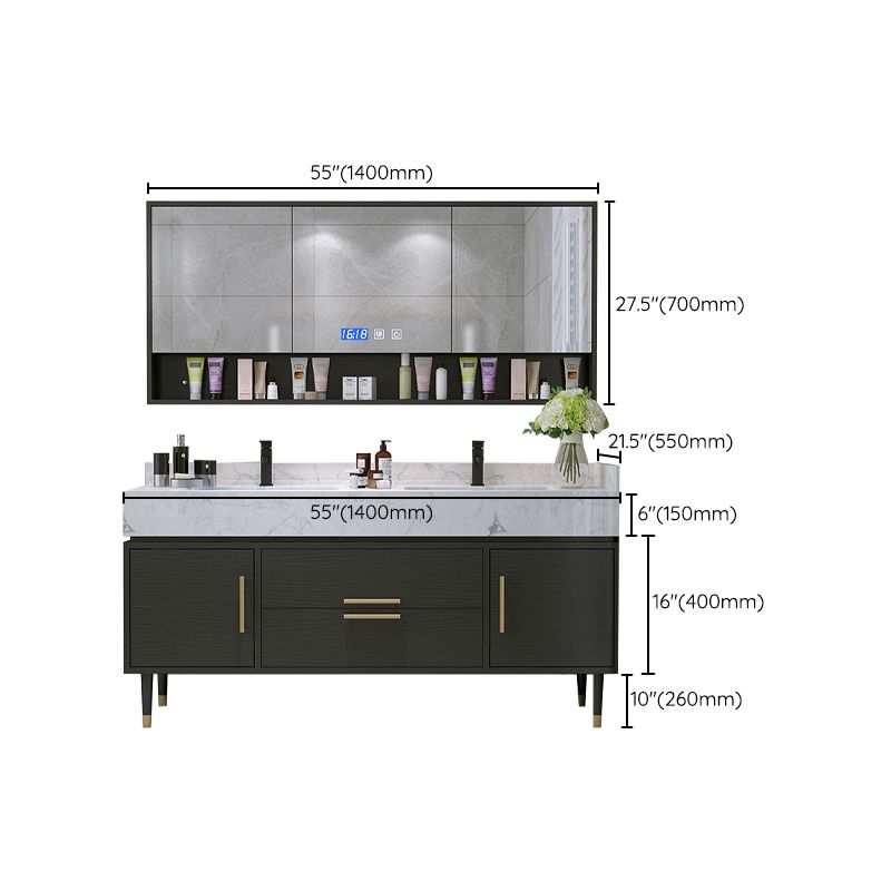 Metal Frame Vanity Set Plain Rectangle Drawers Freestanding Bath Vanity with Drawers Clearhalo 'Bathroom Remodel & Bathroom Fixtures' 'Bathroom Vanities' 'bathroom_vanities' 'Home Improvement' 'home_improvement' 'home_improvement_bathroom_vanities' 1200x1200_c7a6490f-45e8-41f6-9614-46f2c3a08720