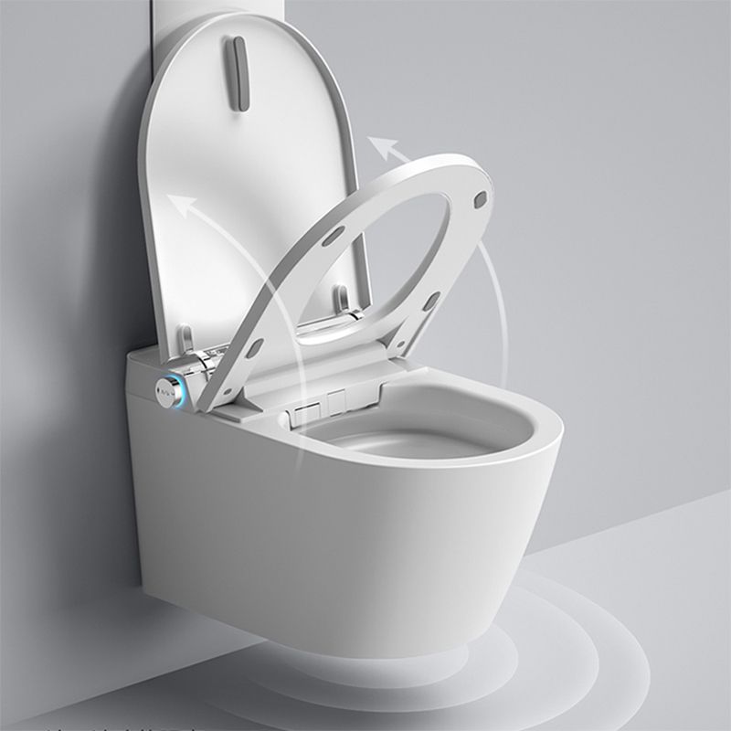 Contemporary Wall Mounted Bidet Elongated Foot Sensor Ceramic White Clearhalo 'Bathroom Remodel & Bathroom Fixtures' 'Bidets' 'Home Improvement' 'home_improvement' 'home_improvement_bidets' 'Toilets & Bidets' 1200x1200_c7cf23e5-813a-431d-a1b4-29bc3521debf