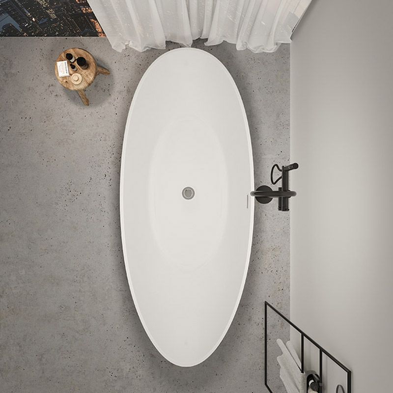 Contemporary White Acrylic Oval Bathtub Soaking Freestanding Tub Clearhalo 'Bathroom Remodel & Bathroom Fixtures' 'Bathtubs' 'Home Improvement' 'home_improvement' 'home_improvement_bathtubs' 'Showers & Bathtubs' 1200x1200_c7ff0801-ff8d-40cf-84b8-6916b9f05d44