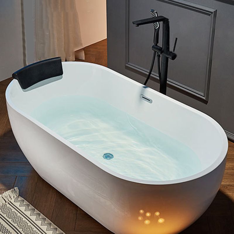 Modern Oval Bath Tub White Acrylic Bathtub with Faucet for Bathroom Clearhalo 'Bathroom Remodel & Bathroom Fixtures' 'Bathtubs' 'Home Improvement' 'home_improvement' 'home_improvement_bathtubs' 'Showers & Bathtubs' 1200x1200_c839885a-5fef-42dc-a1a5-c4174d2a3a8a