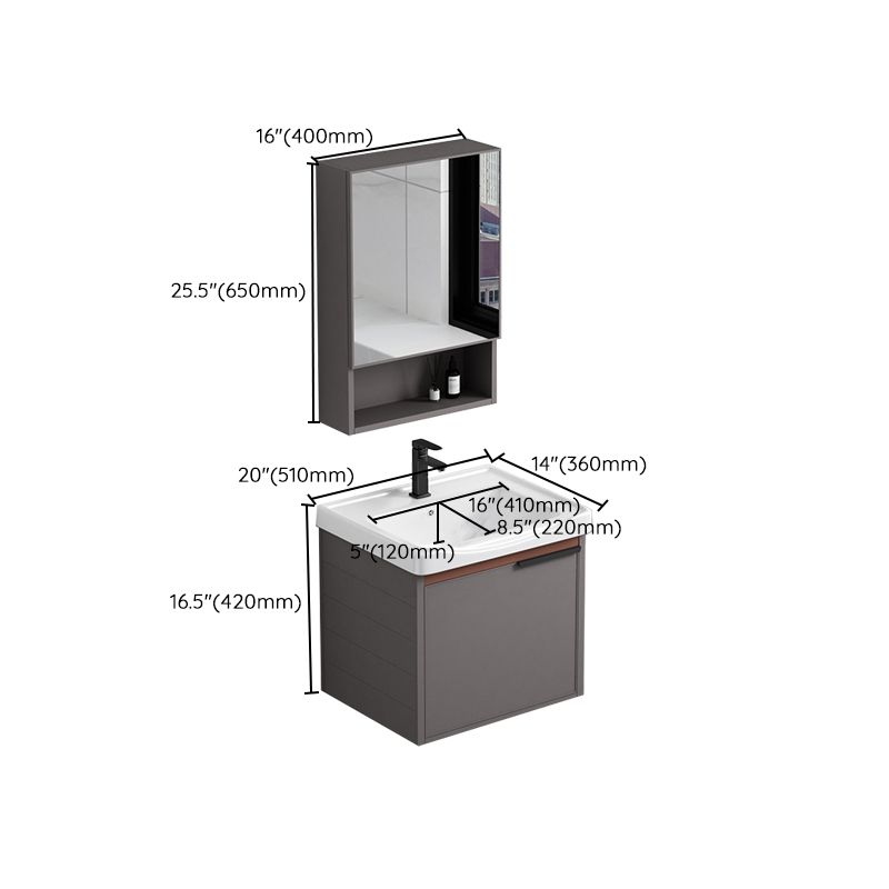 Metal Base Sink Vanity Modern Single-Sink Rectangular Wall Mount Vanity Sink Clearhalo 'Bathroom Remodel & Bathroom Fixtures' 'Bathroom Vanities' 'bathroom_vanities' 'Home Improvement' 'home_improvement' 'home_improvement_bathroom_vanities' 1200x1200_c83eefee-46c9-434c-bdab-c018863b83ac