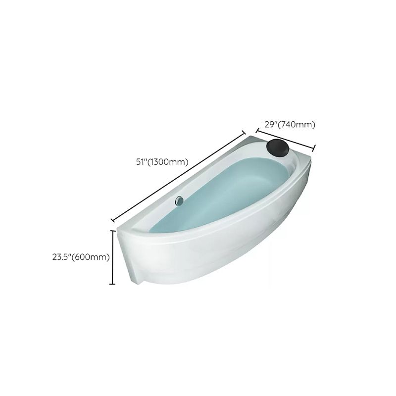 Back to Wall Corner Bathtub Acrylic White Modern Soaking Bath Clearhalo 'Bathroom Remodel & Bathroom Fixtures' 'Bathtubs' 'Home Improvement' 'home_improvement' 'home_improvement_bathtubs' 'Showers & Bathtubs' 1200x1200_c8709643-01b7-48a6-9a38-c69349928a2d