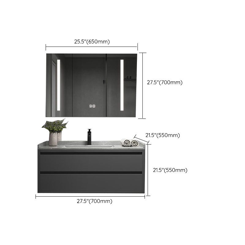 Wall Mount Modern Grey Bath Vanity with Mirror Faucet Sink for Bathroom Clearhalo 'Bathroom Remodel & Bathroom Fixtures' 'Bathroom Vanities' 'bathroom_vanities' 'Home Improvement' 'home_improvement' 'home_improvement_bathroom_vanities' 1200x1200_c8ac46ed-05d5-4e00-ab62-c8d6d06f9aaa