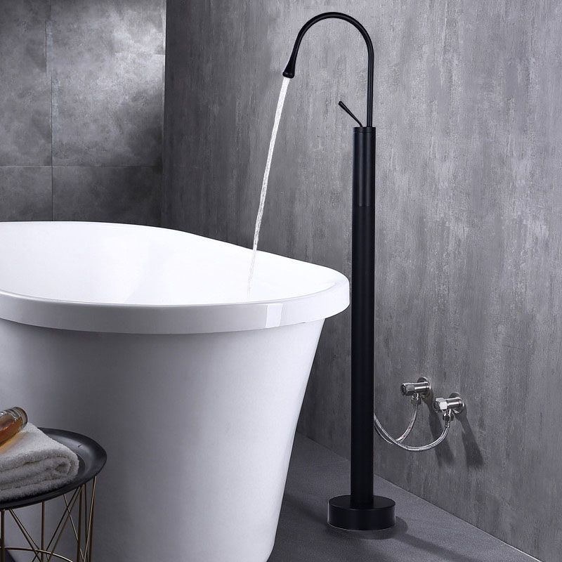 Modern Floor Mounted Single Handle Freestanding Tub Filler Metal Freestanding Faucet Clearhalo 'Bathroom Remodel & Bathroom Fixtures' 'Bathtub Faucets' 'bathtub_faucets' 'Home Improvement' 'home_improvement' 'home_improvement_bathtub_faucets' 1200x1200_c8b05b5d-d0f4-4651-8fad-d91b348c80b3