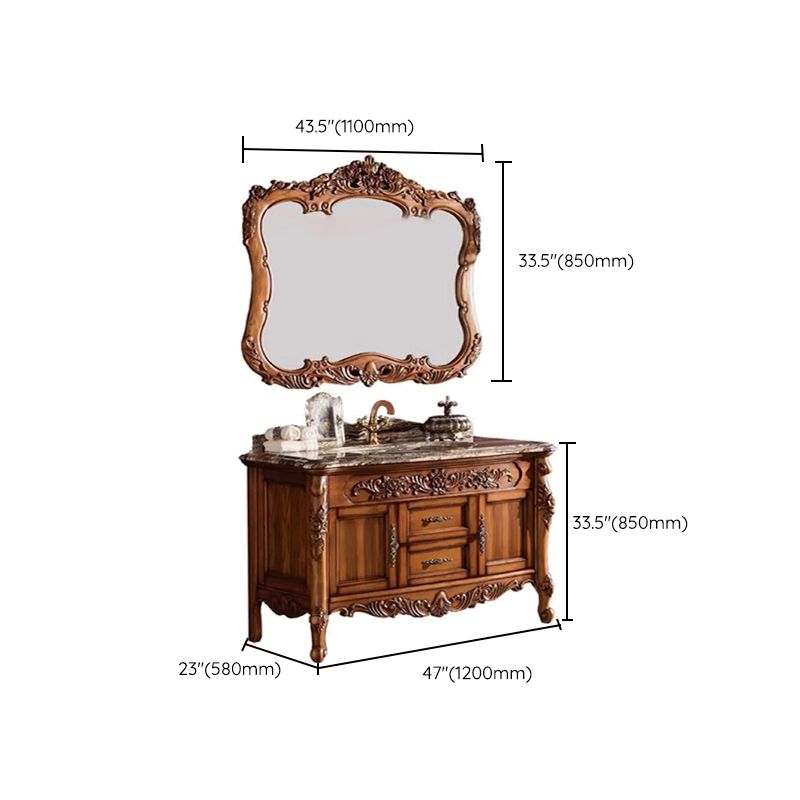 Freestanding Bathroom Vanity Set 2 Doors Single Sink Glam Drawers Vanity with Mirror Clearhalo 'Bathroom Remodel & Bathroom Fixtures' 'Bathroom Vanities' 'bathroom_vanities' 'Home Improvement' 'home_improvement' 'home_improvement_bathroom_vanities' 1200x1200_c8bf27d6-2ede-4a04-b5e6-c4de09254561